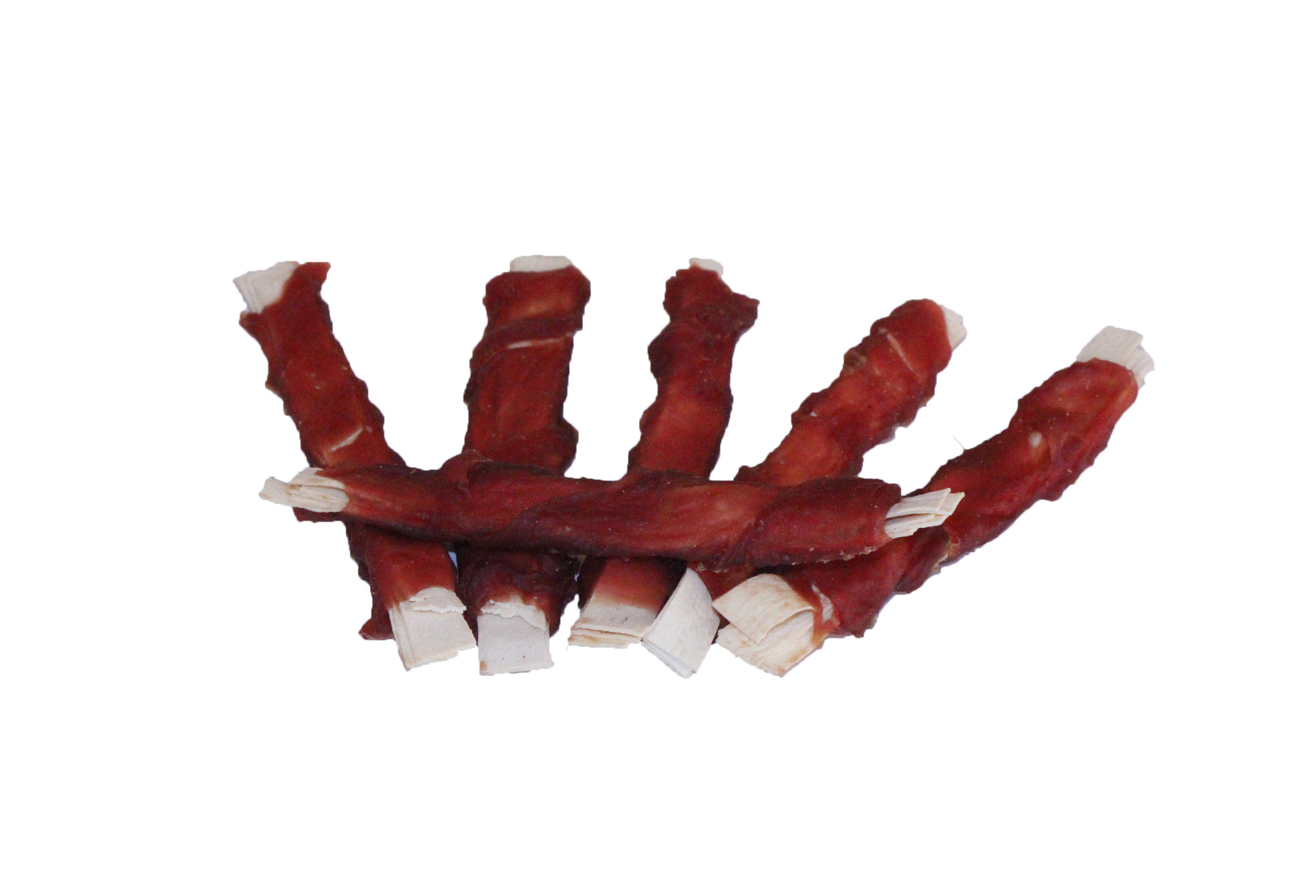 Duck wrapped cod strips