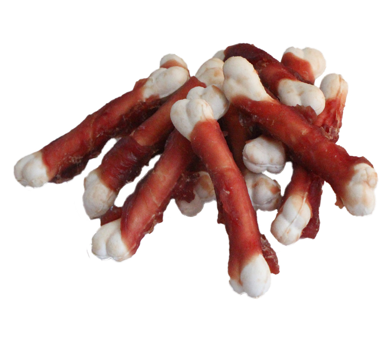 Duck wrapped calcium bone