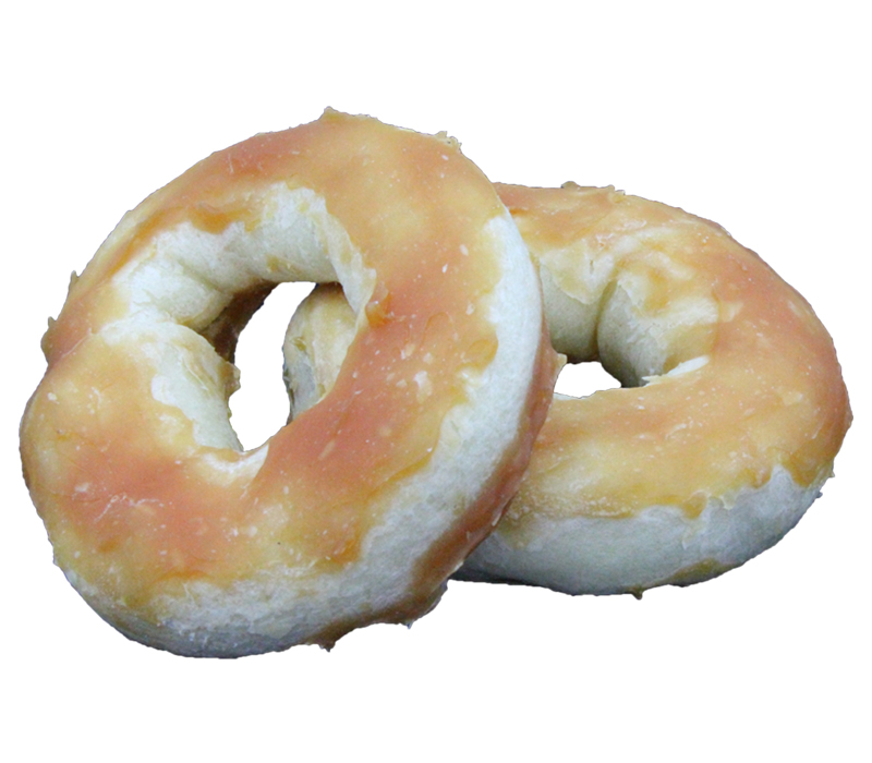 Foamed rawhide dounuts with chicken