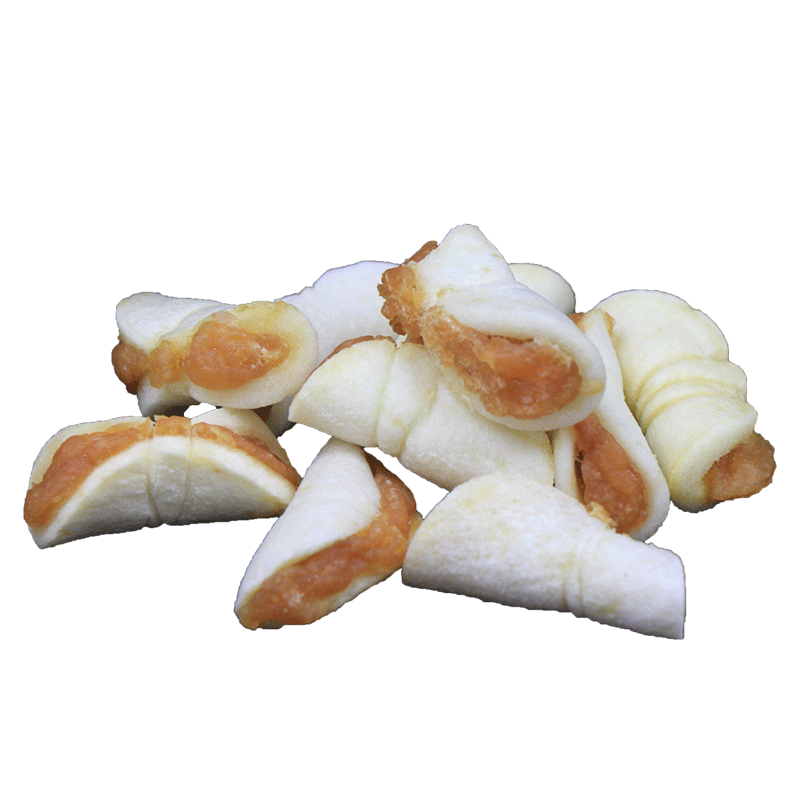 Rawhide chips filled with chicken