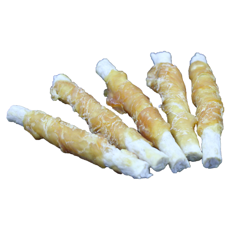 Chicken wrapped munchy sticks